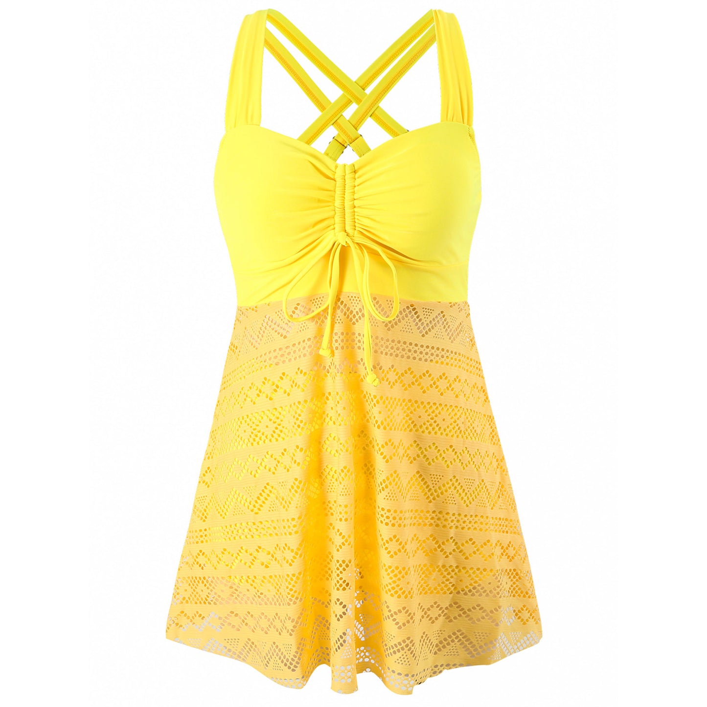 Lace One Piece Swimsuit | Elegant Solid Color Swimwear