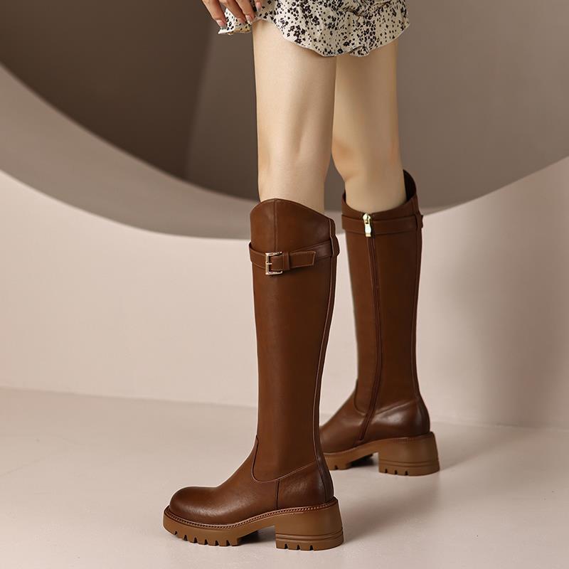 Bellanica - British Leather Chunky Knee Boots