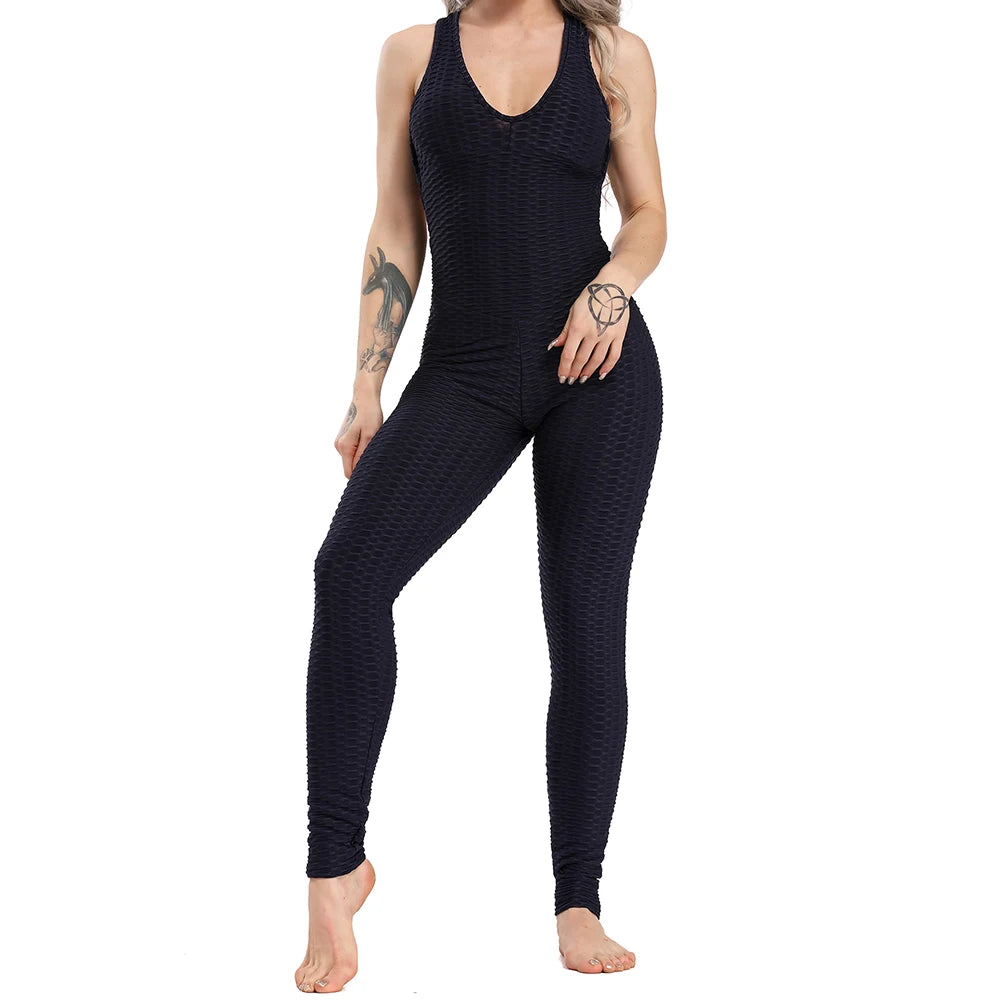 Bellanica - Sexy Backless Fitness Halter Jumpsuit
