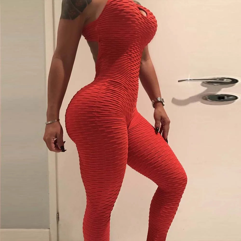 Bellanica - Sexy Backless Fitness Halter Jumpsuit
