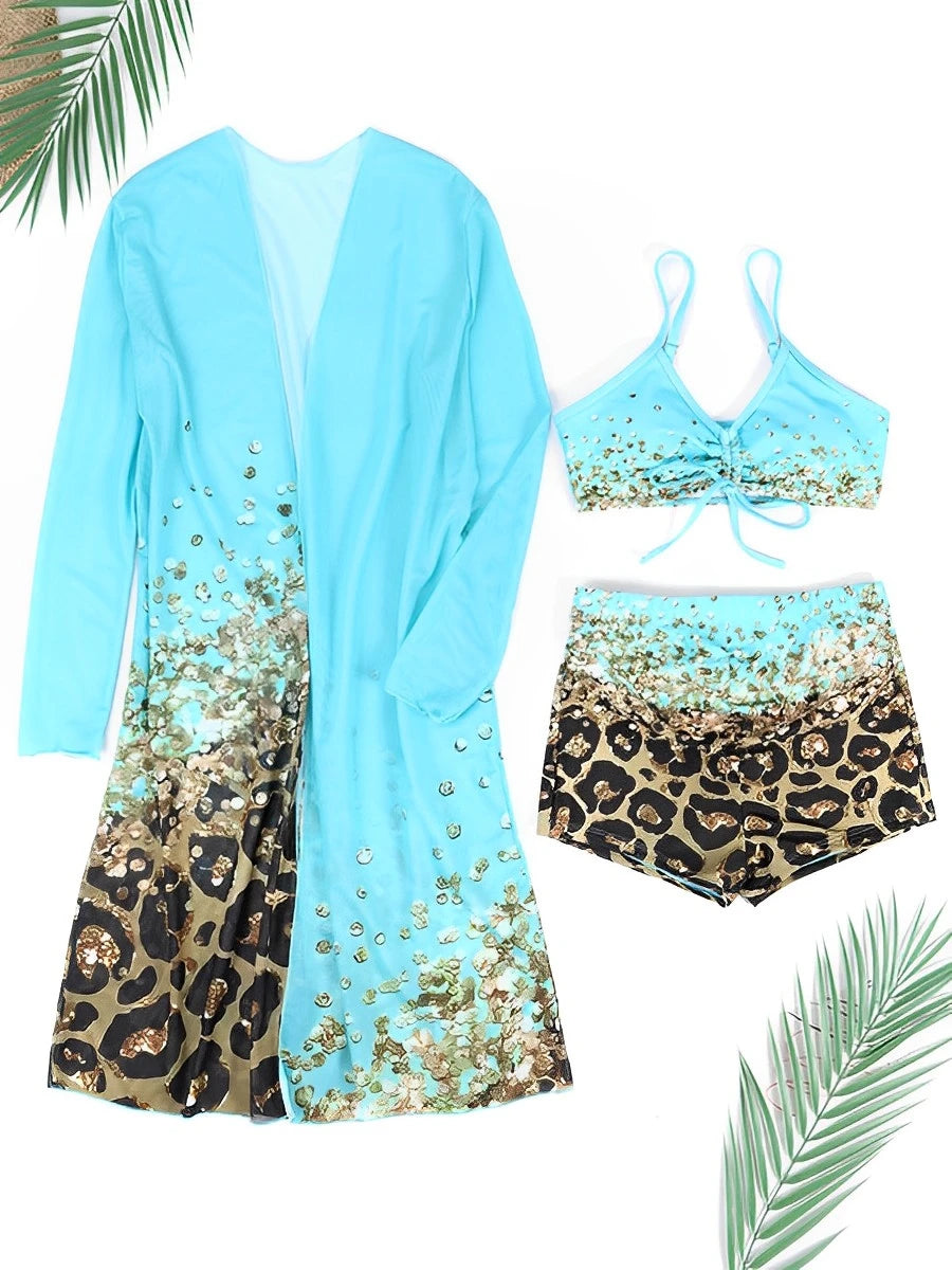 Bellanica - Printed Bikini Set with Kimono