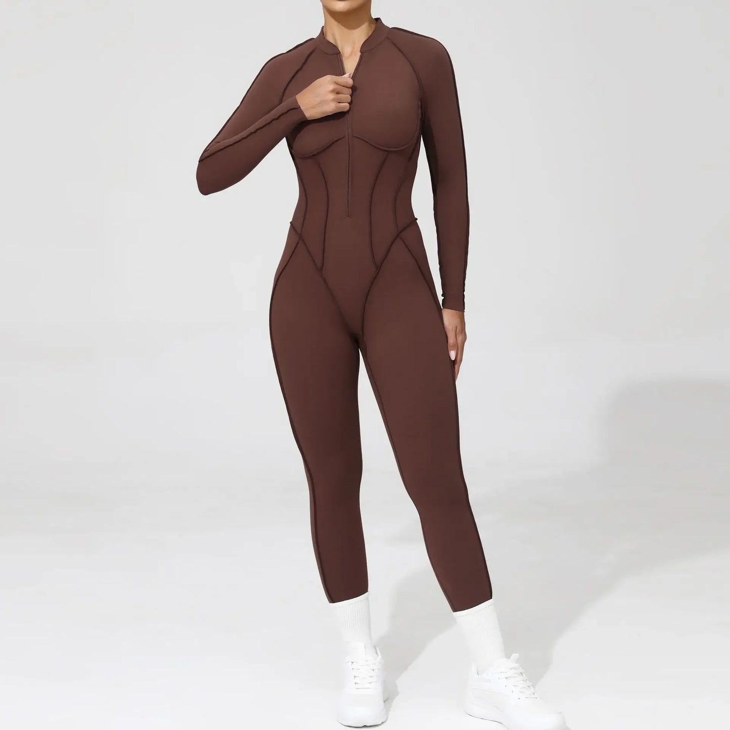 Bellanica - Seamless Backless Zipper Yoga Jumpsuit