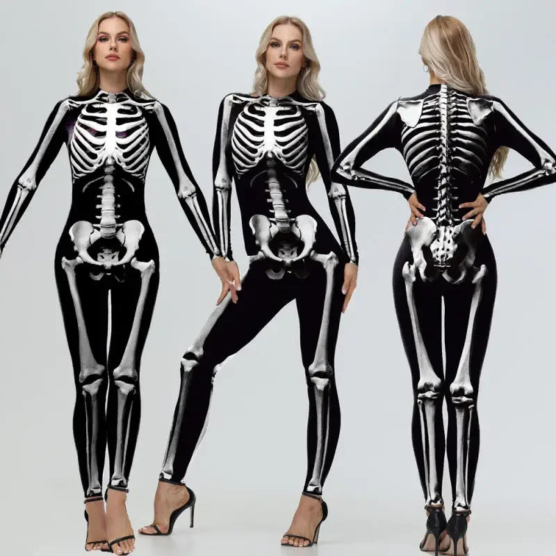 Bellanica – Weißer Skelett-Halloween-Cosplay-Bodysuit