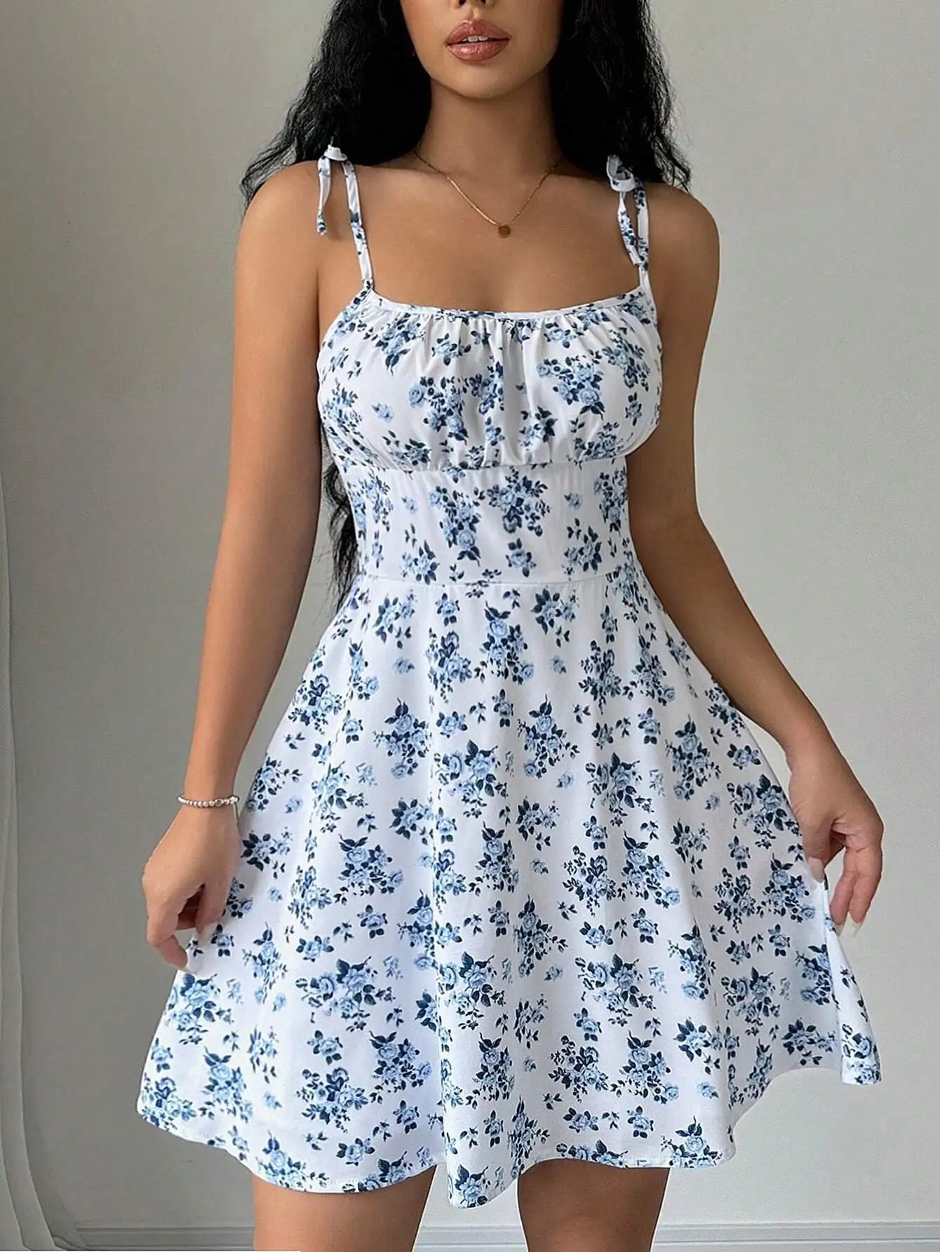 Bellanica - Floral Spaghetti Strap Summer Dress