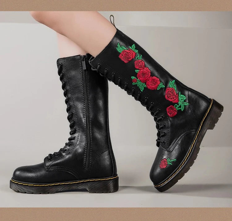 Bellanica - Embroidered leather winter boots