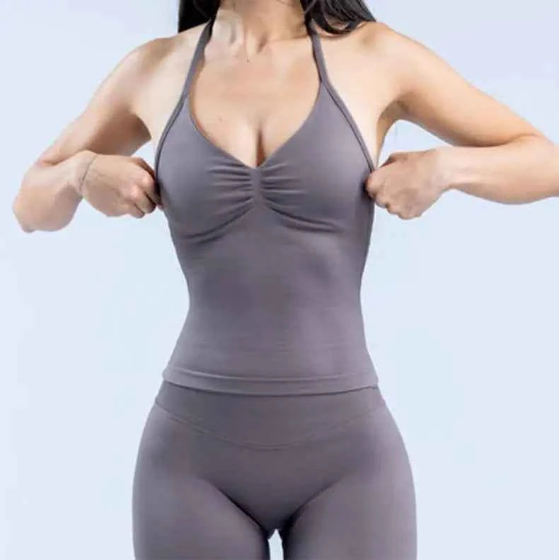 Strappy Open-Back Sports Bra Tank