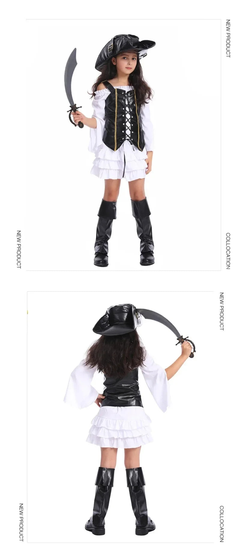 Bellanica - Girls' Pirate Halloween Party Costume