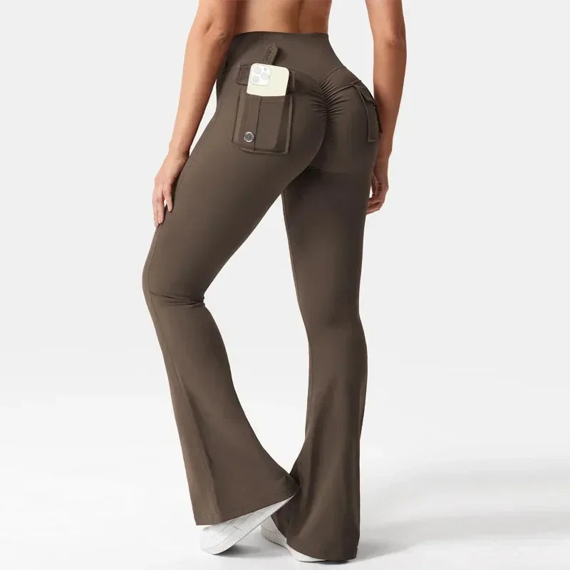 Bellanica - Women Wide-Leg Stretch Yoga Pants with Back Pockets
