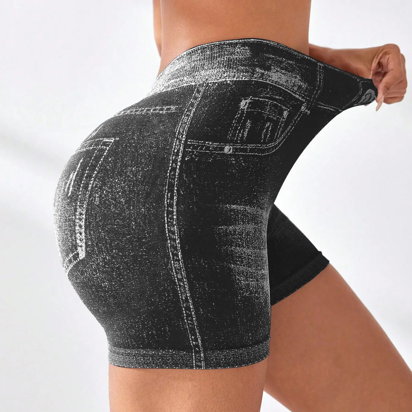 Bellanica - Sexy Seamless Denim Yoga Shorts