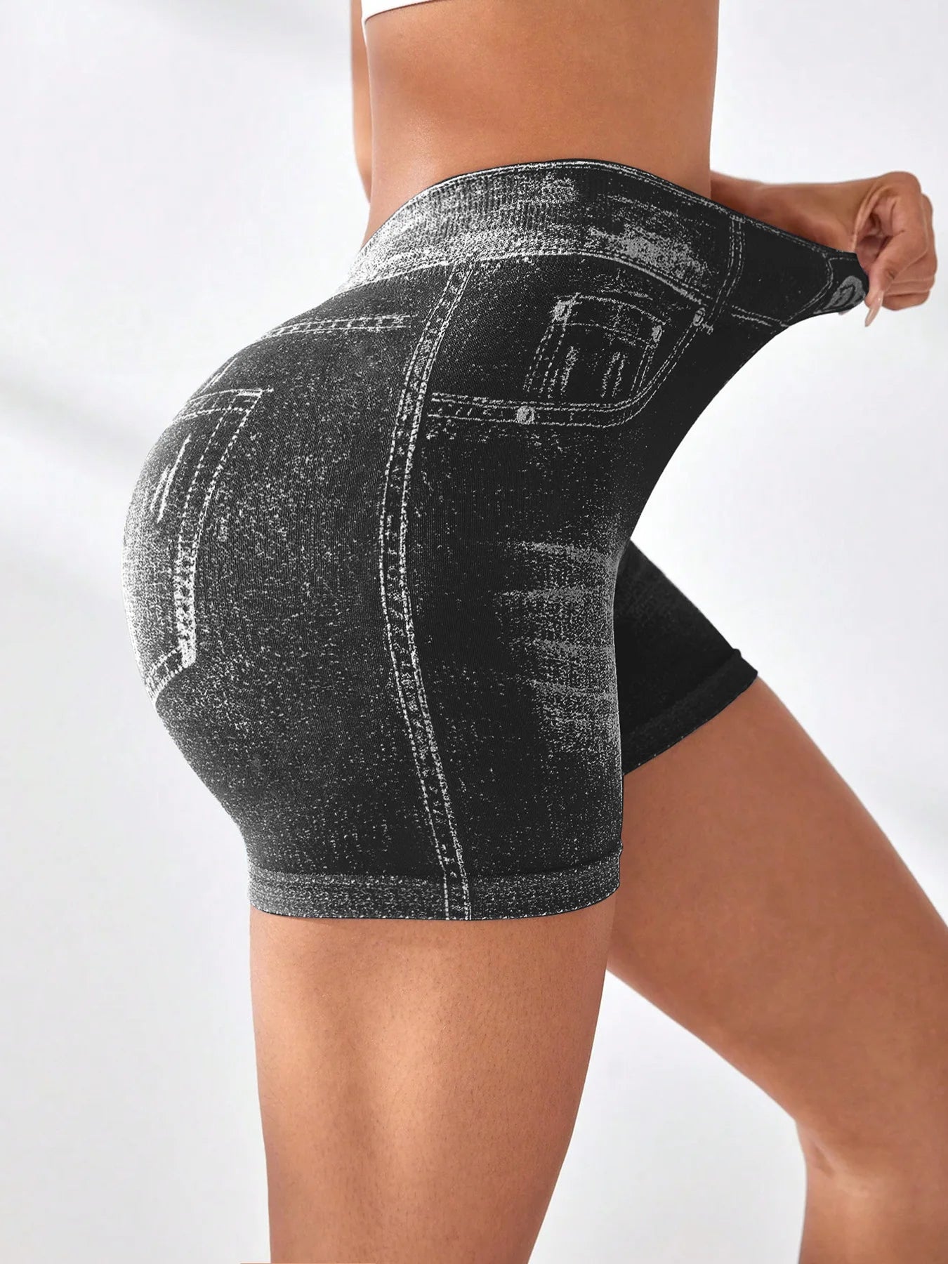 Bellanica - Sexy Seamless Denim Yoga Shorts