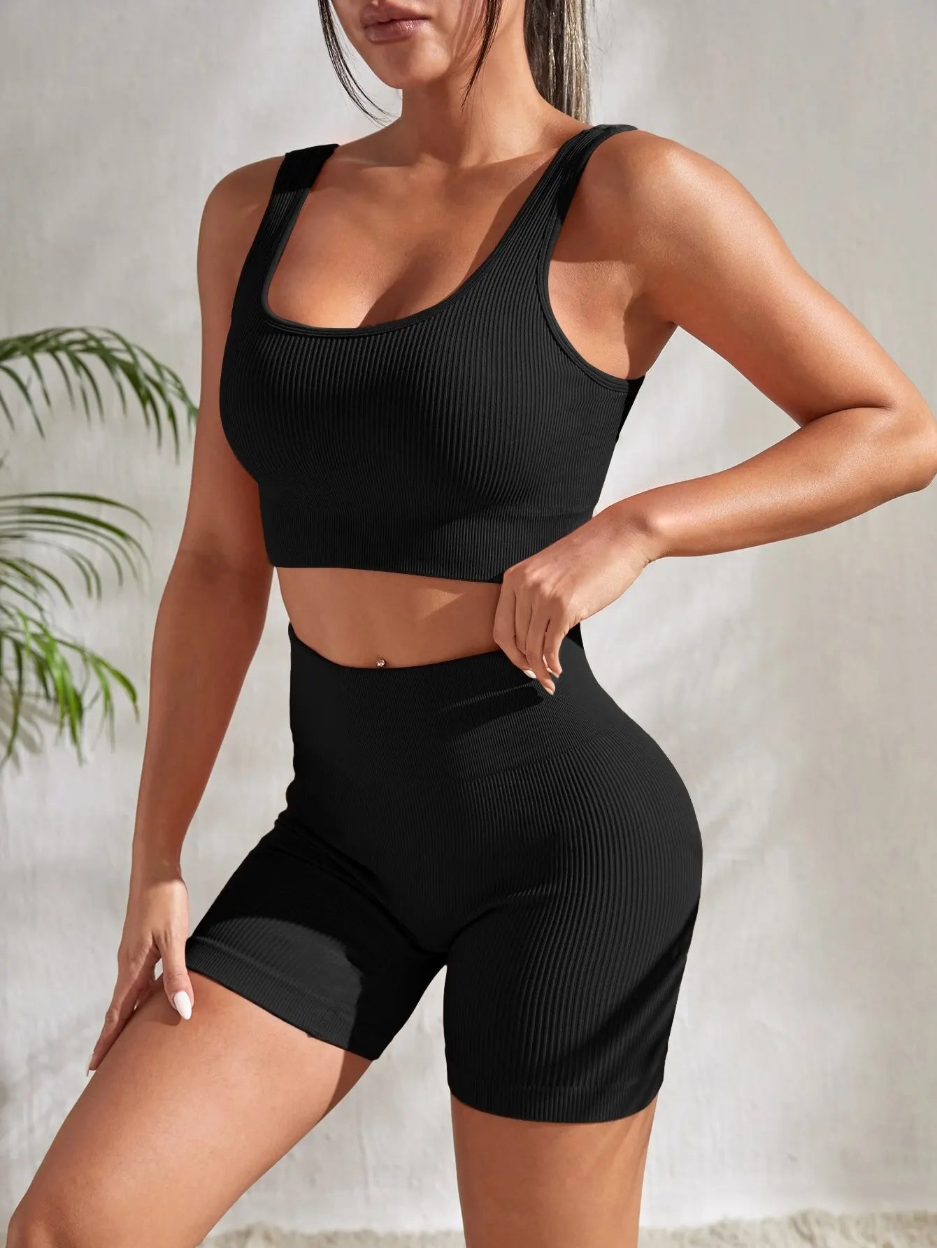 Bellanica - Seamless Ribbed 2-Piece Workout Set