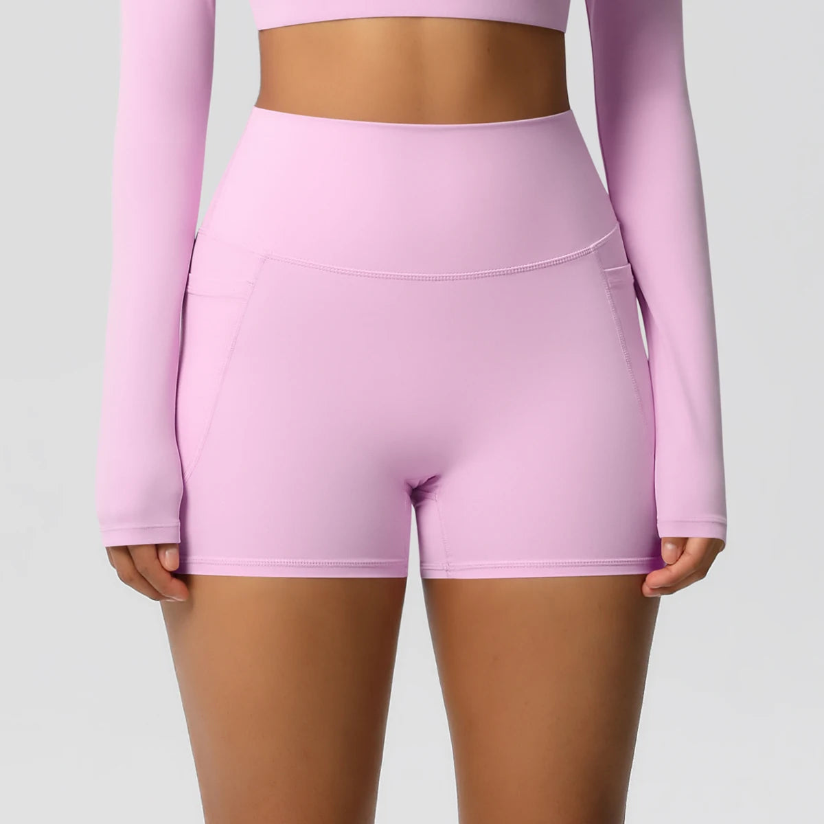 Bellanica - High-waist pocketed squat-proof shorts