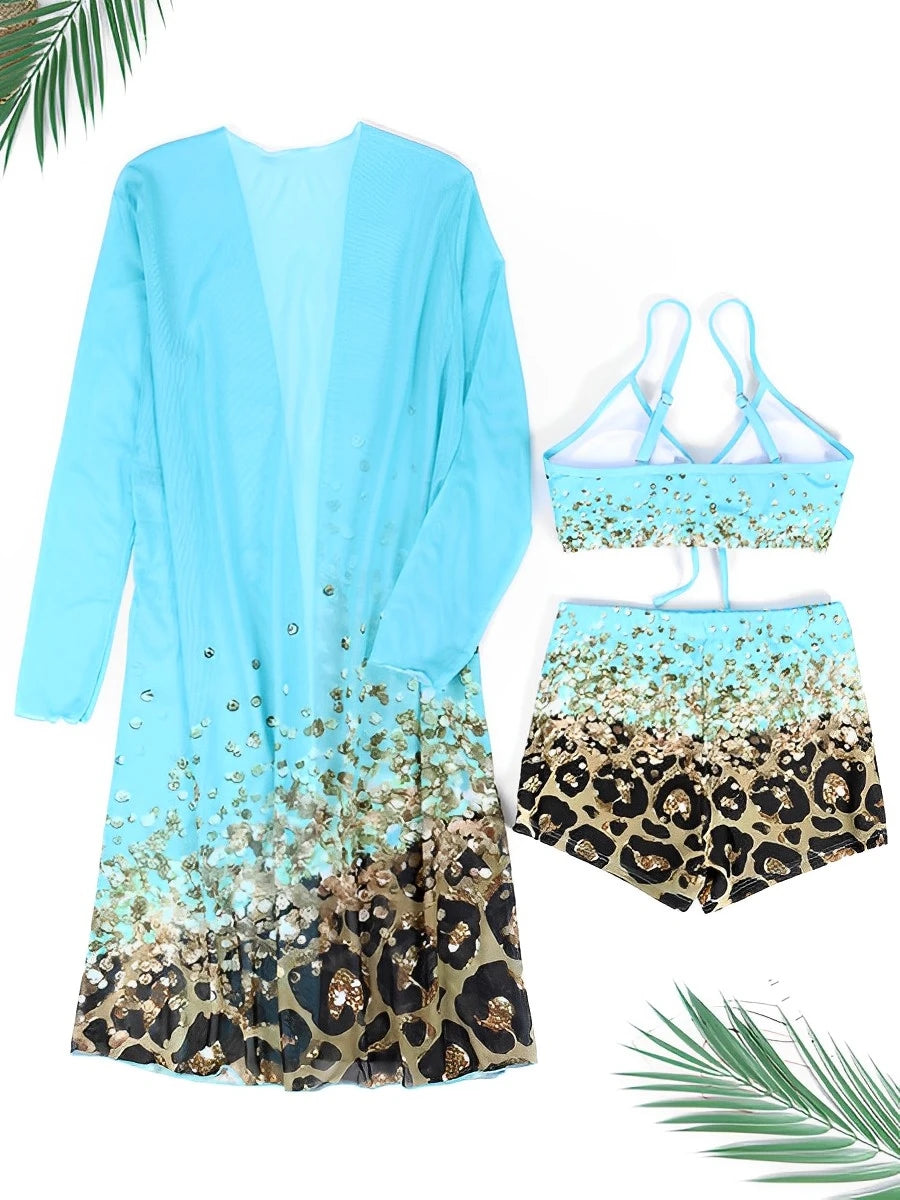 Bellanica - Printed Bikini Set with Kimono
