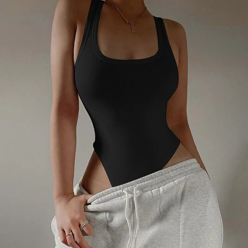 Bellanica - Sleeveless Sexy Knit Off-Shoulder Bodysuit