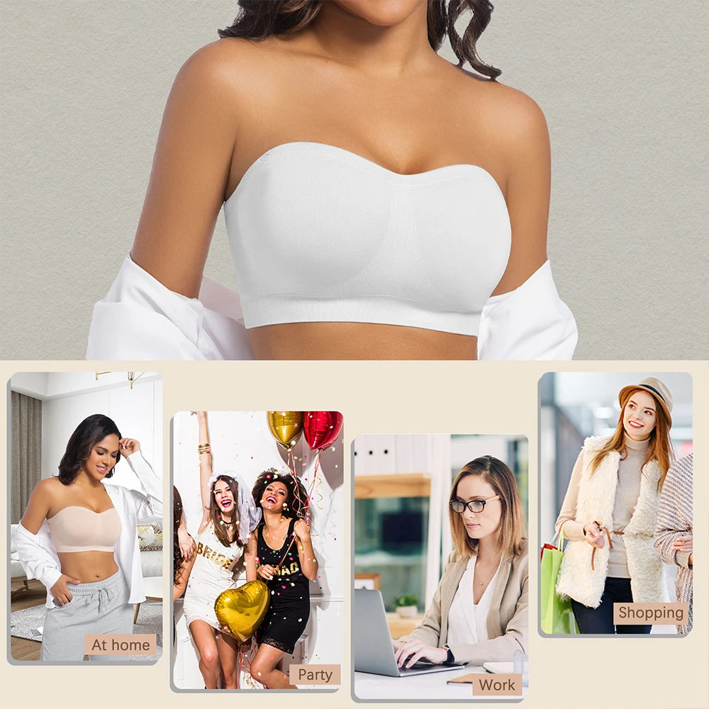 Bellanica - Seamless Strapless Push-Up Wireless Bra