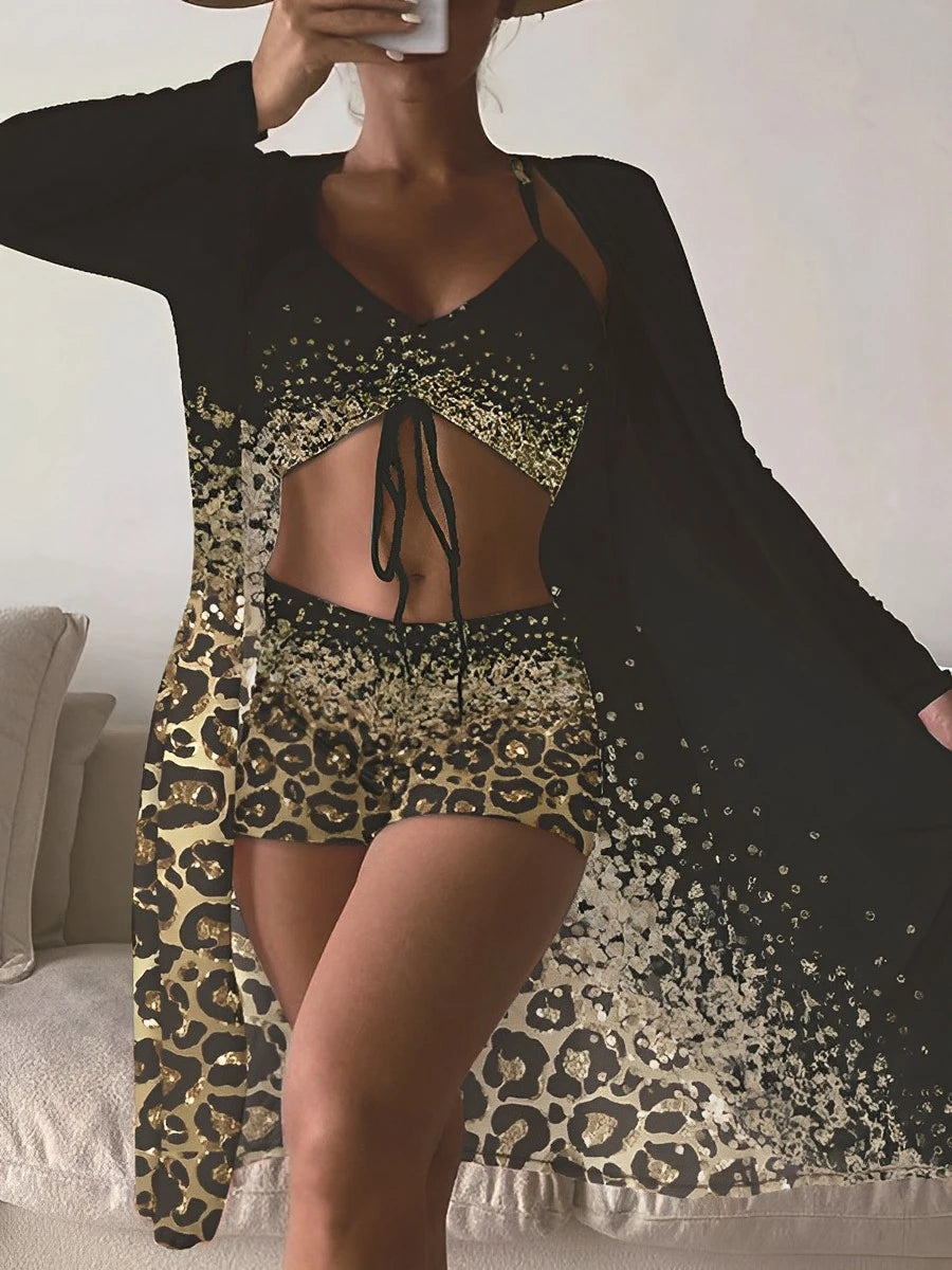 Bellanica - Printed Bikini Set with Kimono