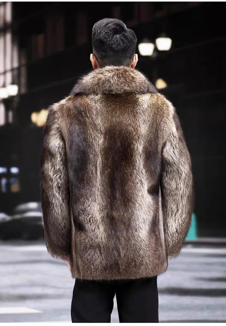 Bellanica - Manteau en fausse fourrure épaisse pour homme