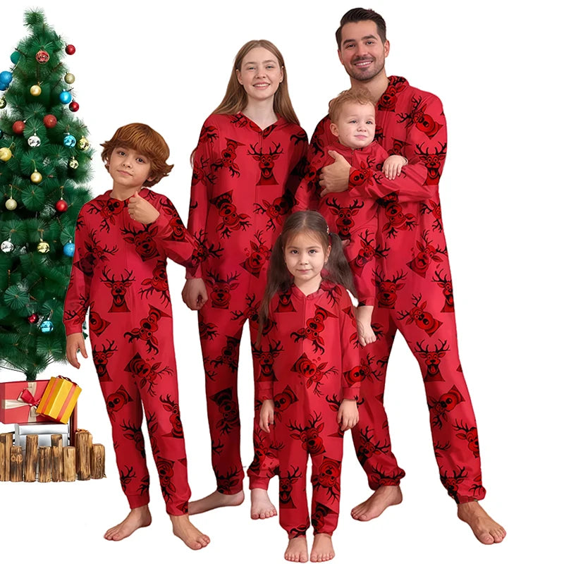 Bellanica - Christmas Elk Jumpsuit Pajamas