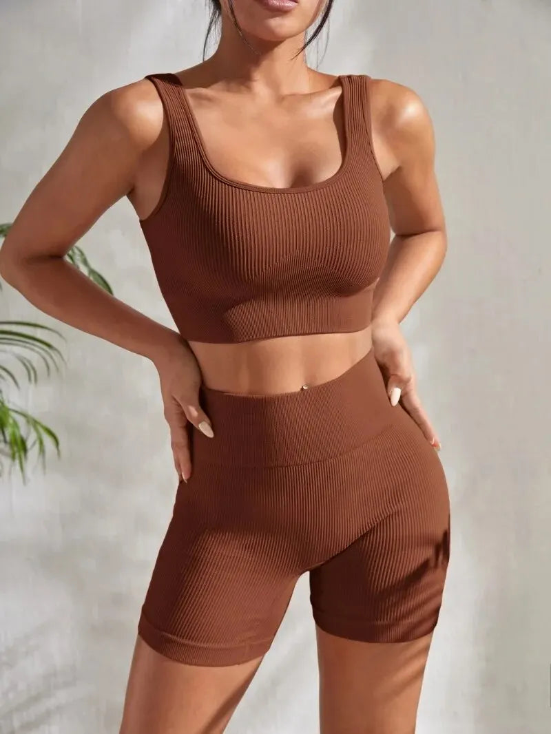Bellanica - Seamless Ribbed 2-Piece Workout Set