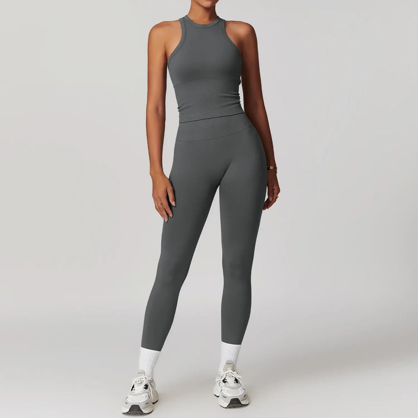 Bellanica - Seamless Ribbed 2-Piece Yoga Set