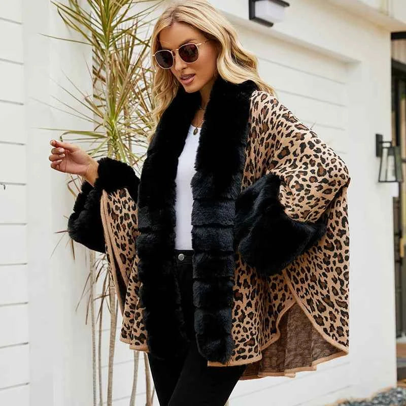 Leopard Jacquard Knit Coat