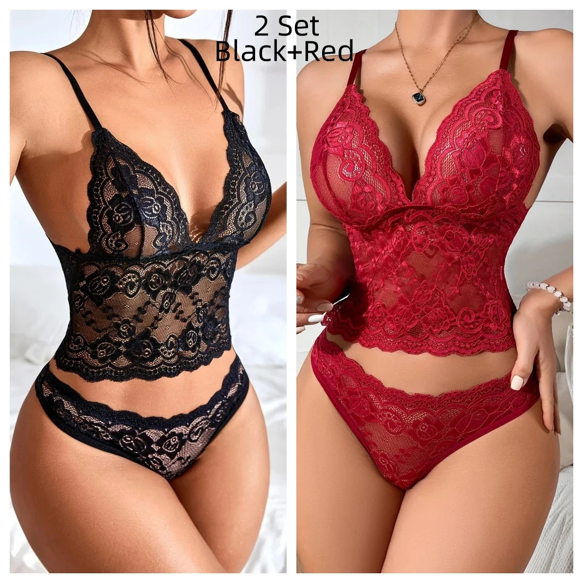 Bellanica - 2-Set Lace Lingerie with Panties