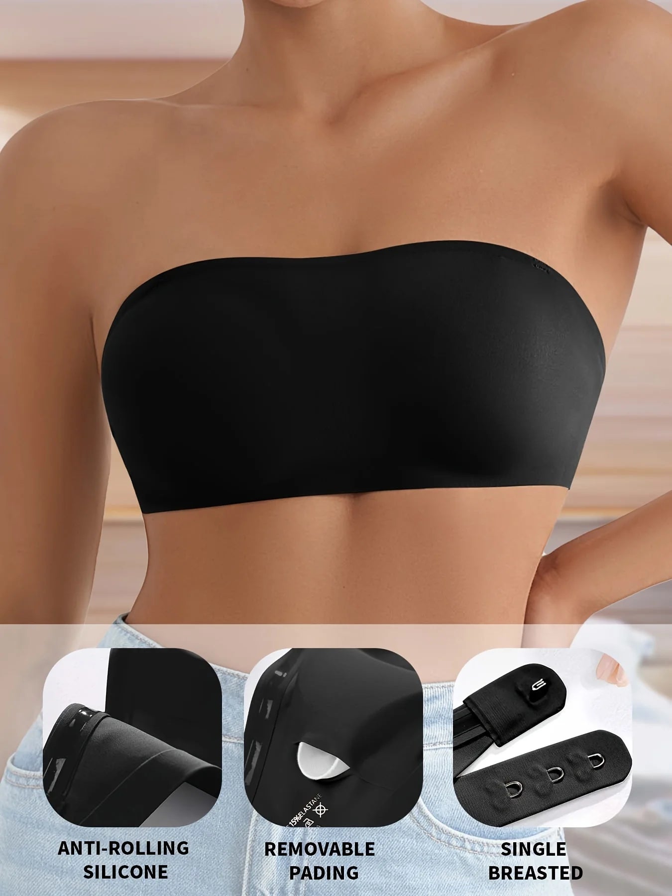 Bellanica - Removable Padded Seamless Strapless Bra