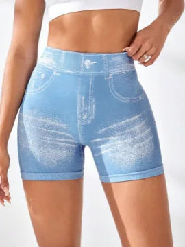 Bellanica - Sexy Seamless Denim Yoga Shorts