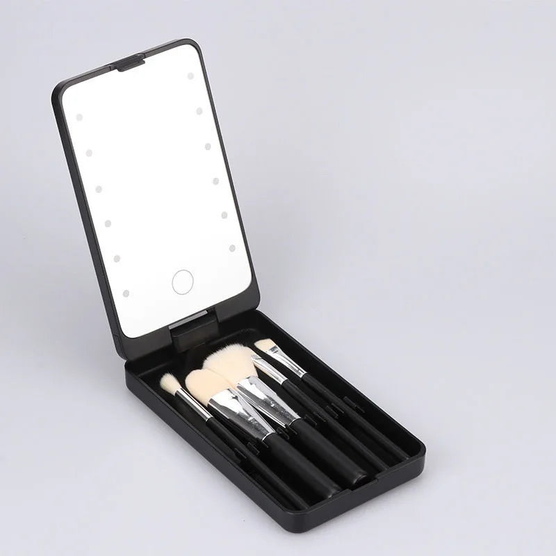 Bellanica - Lighted Makeup Mirror Brush Organizer