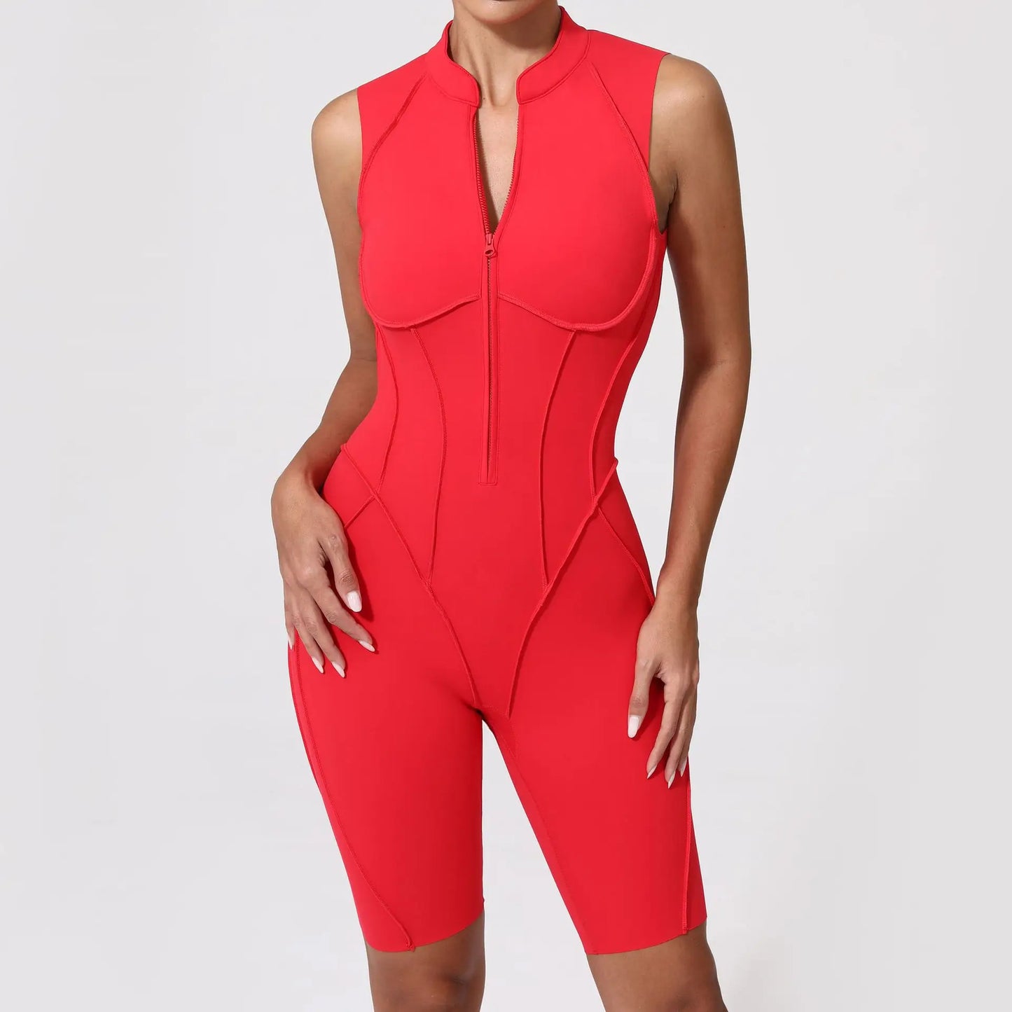 Bellanica - Seamless Zipper Yoga Gym Jumpsuit
