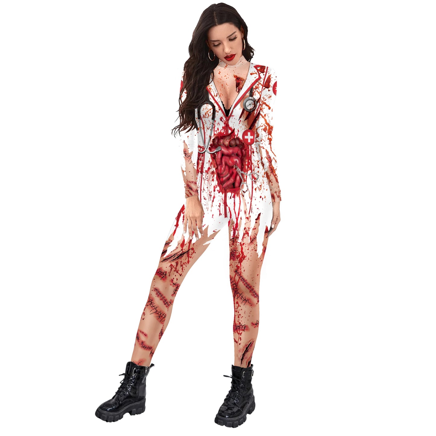 Bellanica - Bloody Zombie Bodysuit Halloween Costume