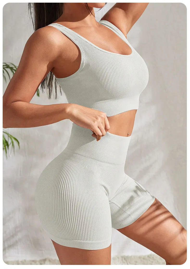 Bellanica - Seamless Ribbed 2-Piece Workout Set