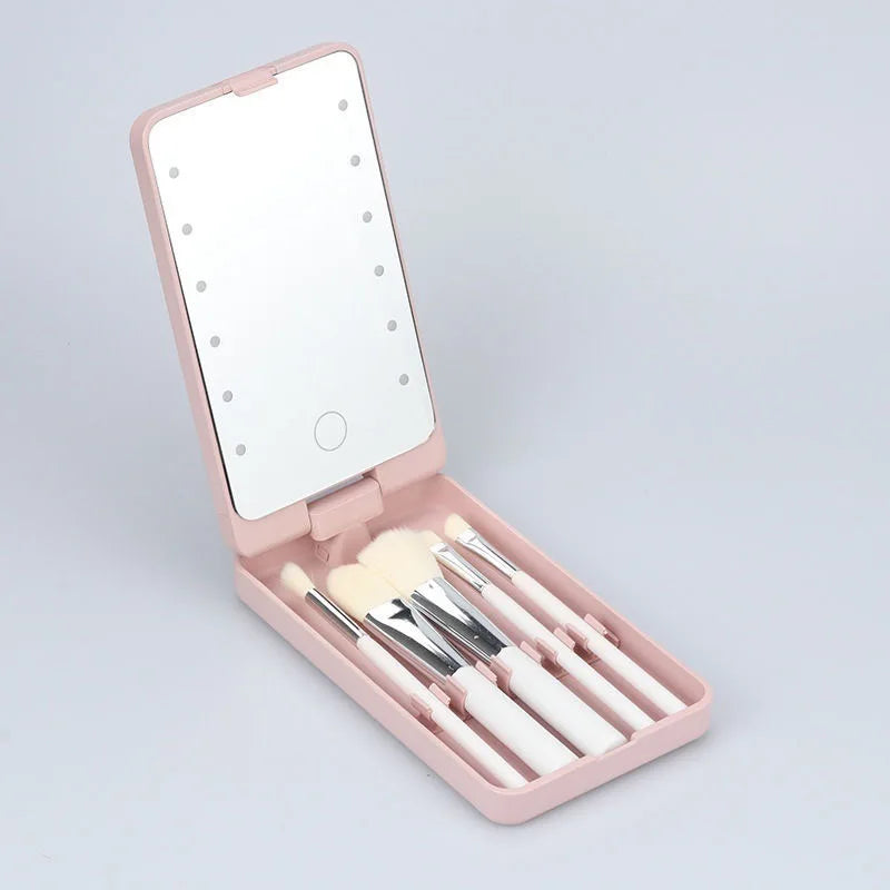 Bellanica - Lighted Makeup Mirror Brush Organizer
