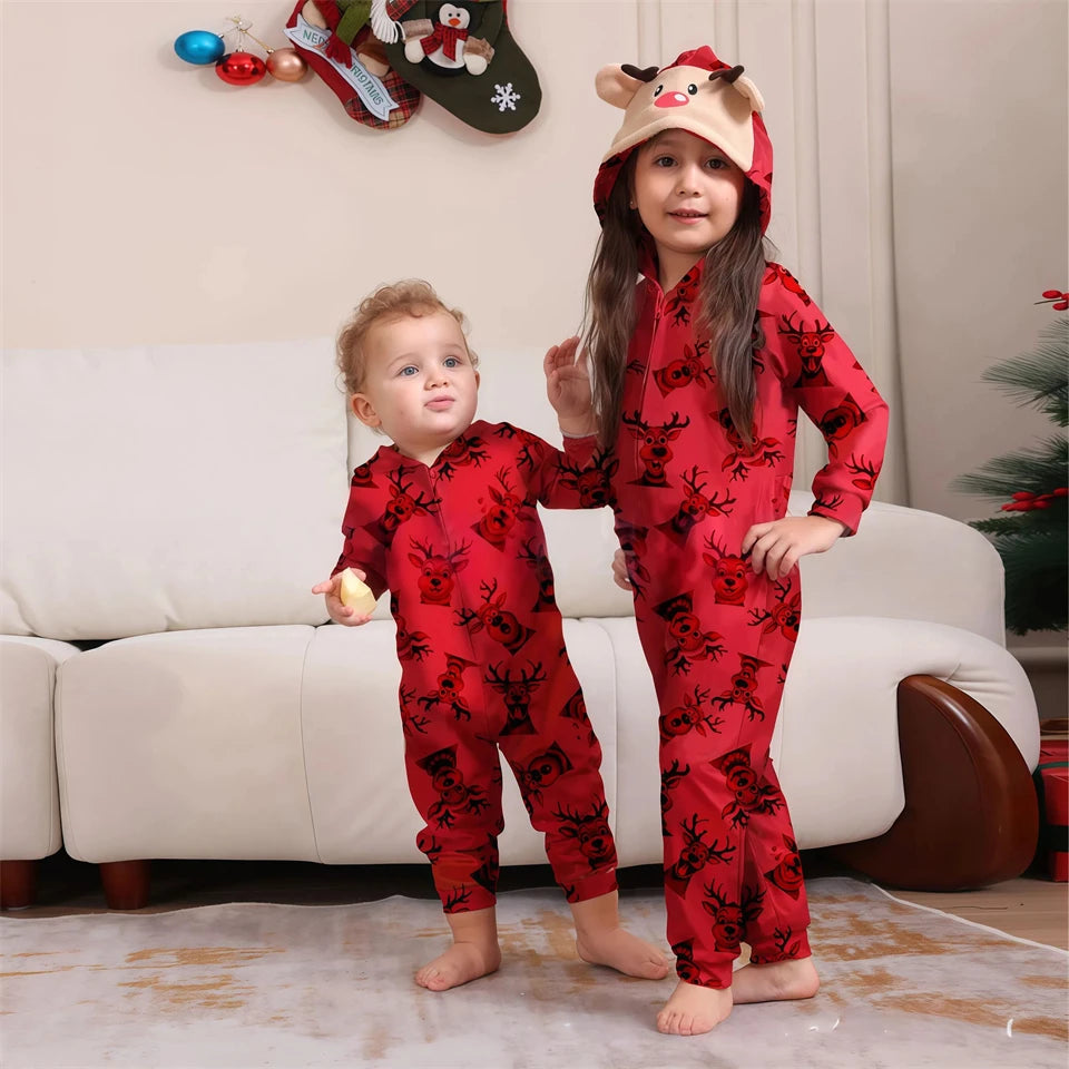 Bellanica - Christmas Elk Jumpsuit Pajamas