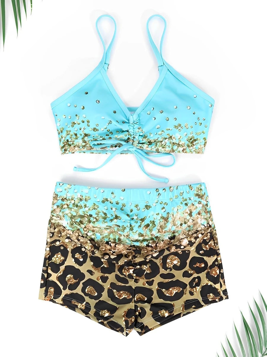 Bellanica - Printed Bikini Set with Kimono