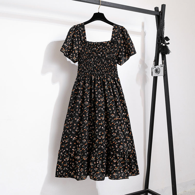 Bellanica - Floral Chiffon Pleated Midi Dress