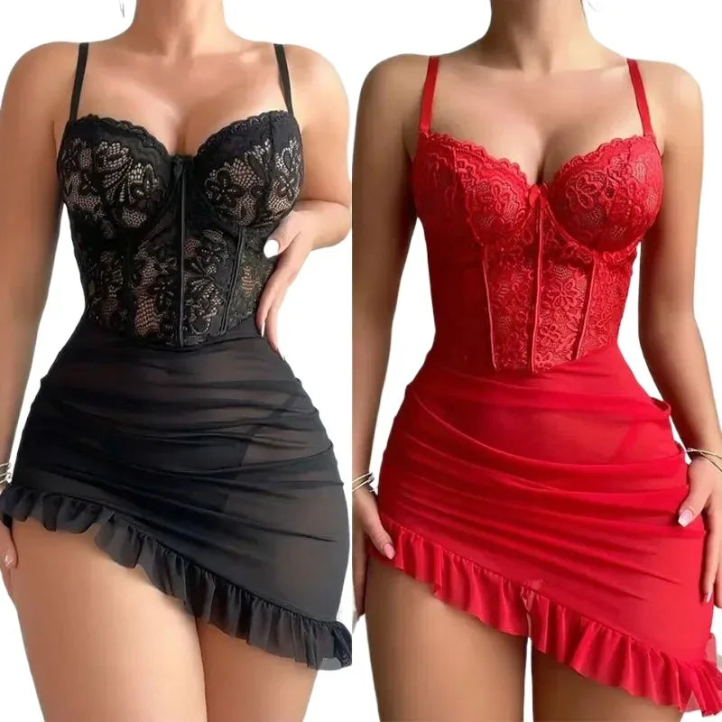 Bellanica - Sheer Lace Underwire Lingerie Set