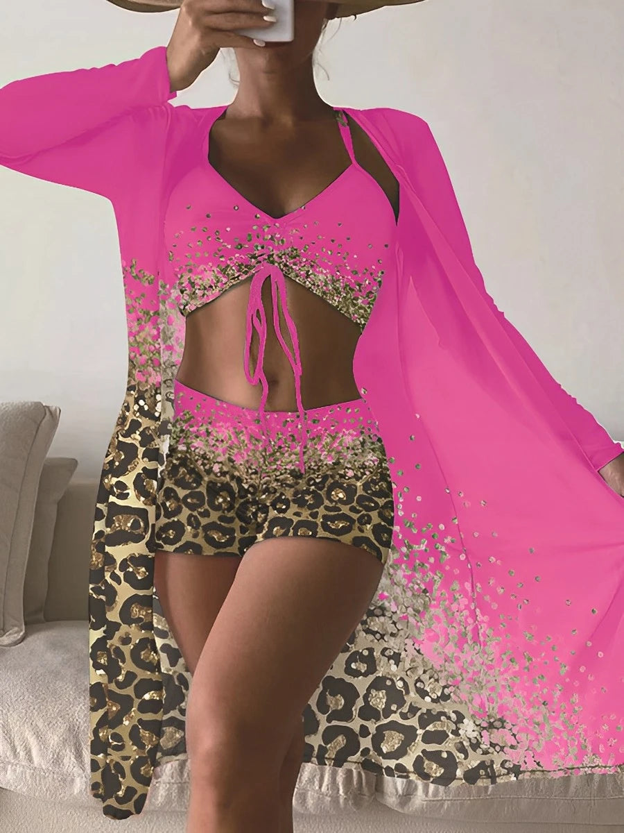 Bellanica - Printed Bikini Set with Kimono