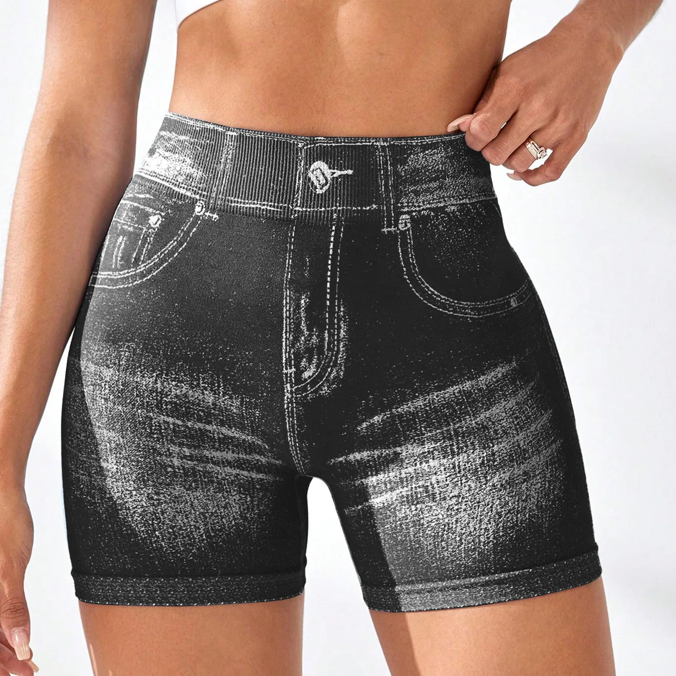 Bellanica - Sexy Seamless Denim Yoga Shorts