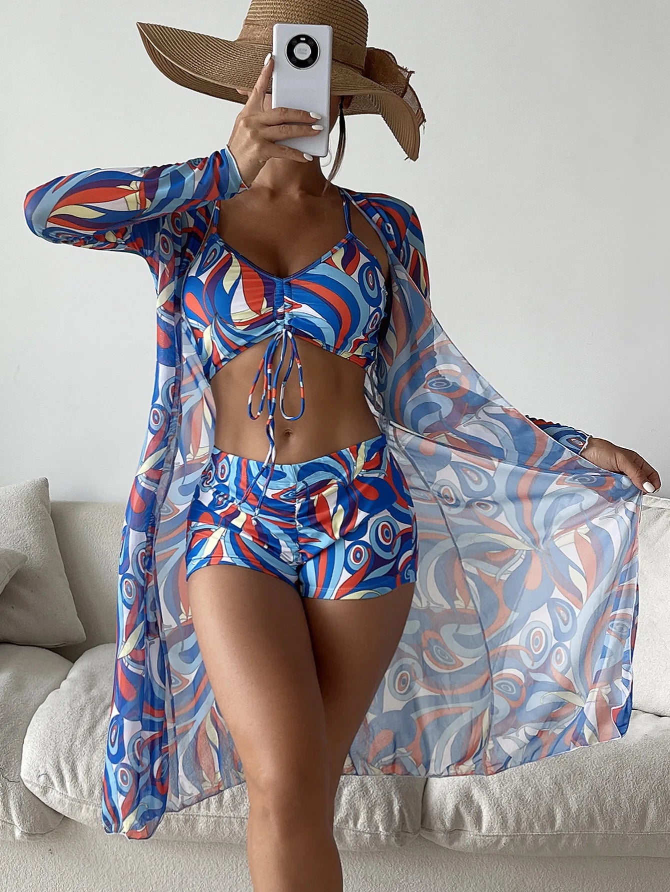 Bellanica - Printed High-Waist Bikini Set