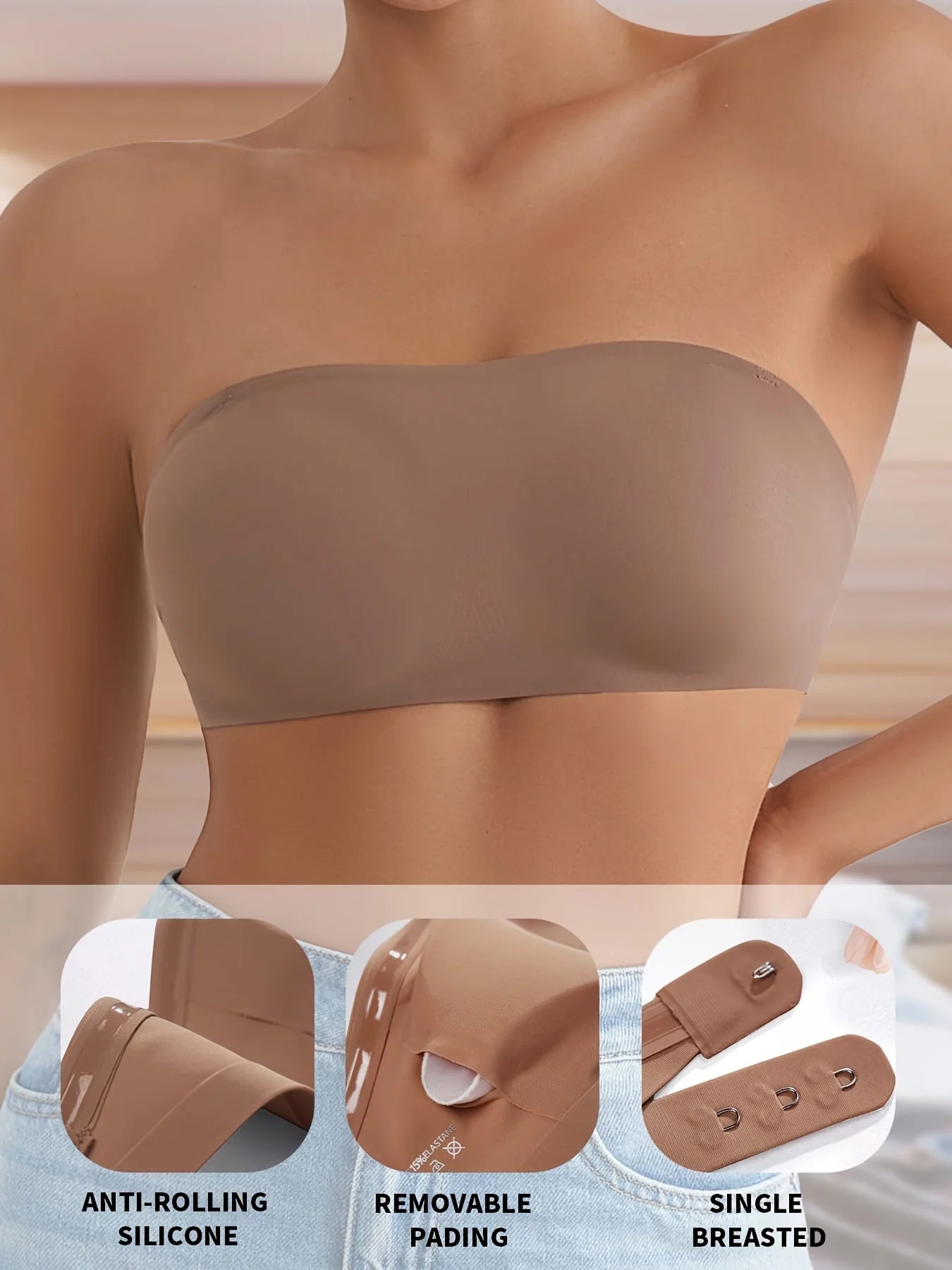 Bellanica - Removable Padded Seamless Strapless Bra