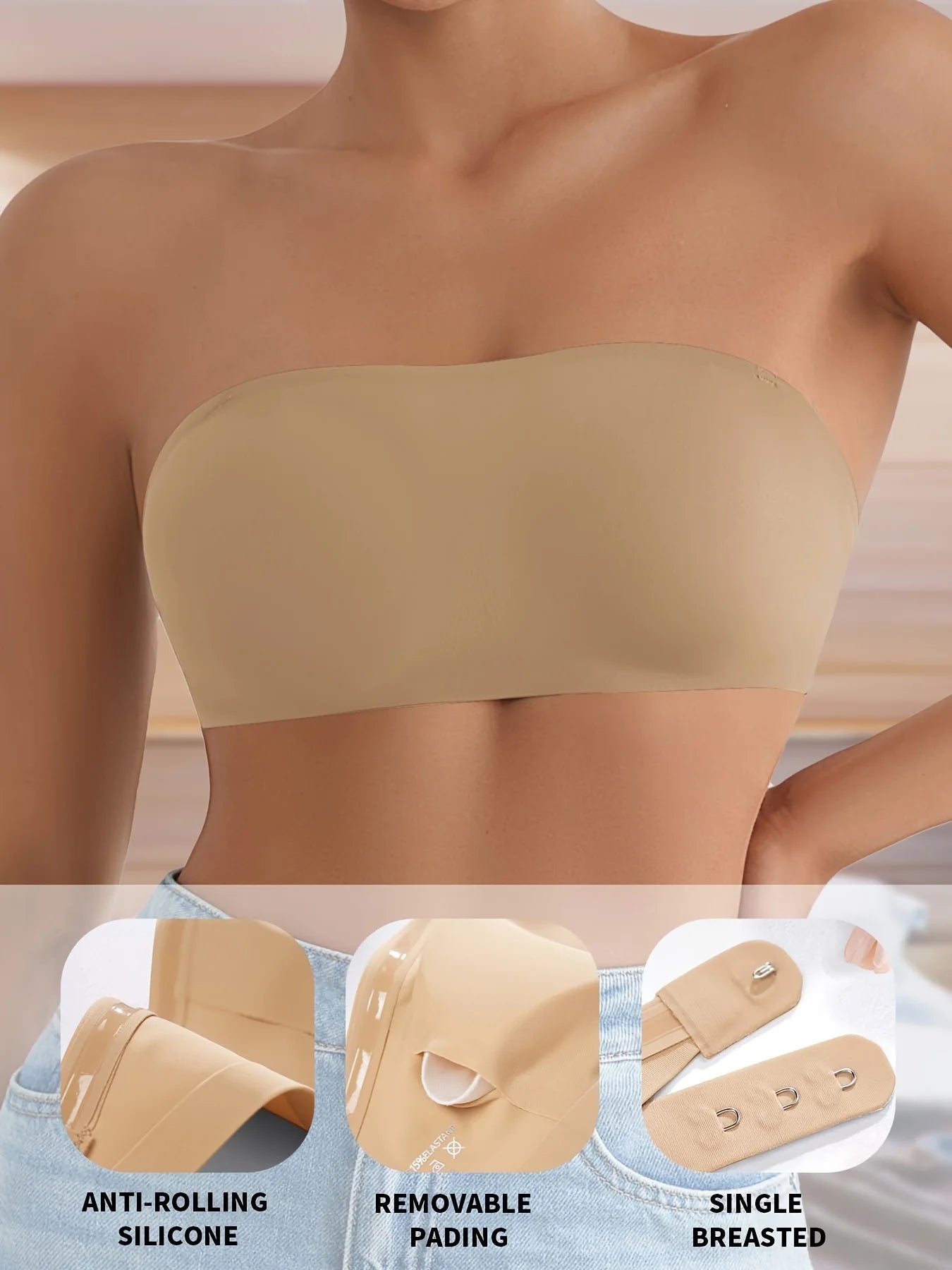 Bellanica - Removable Padded Seamless Strapless Bra