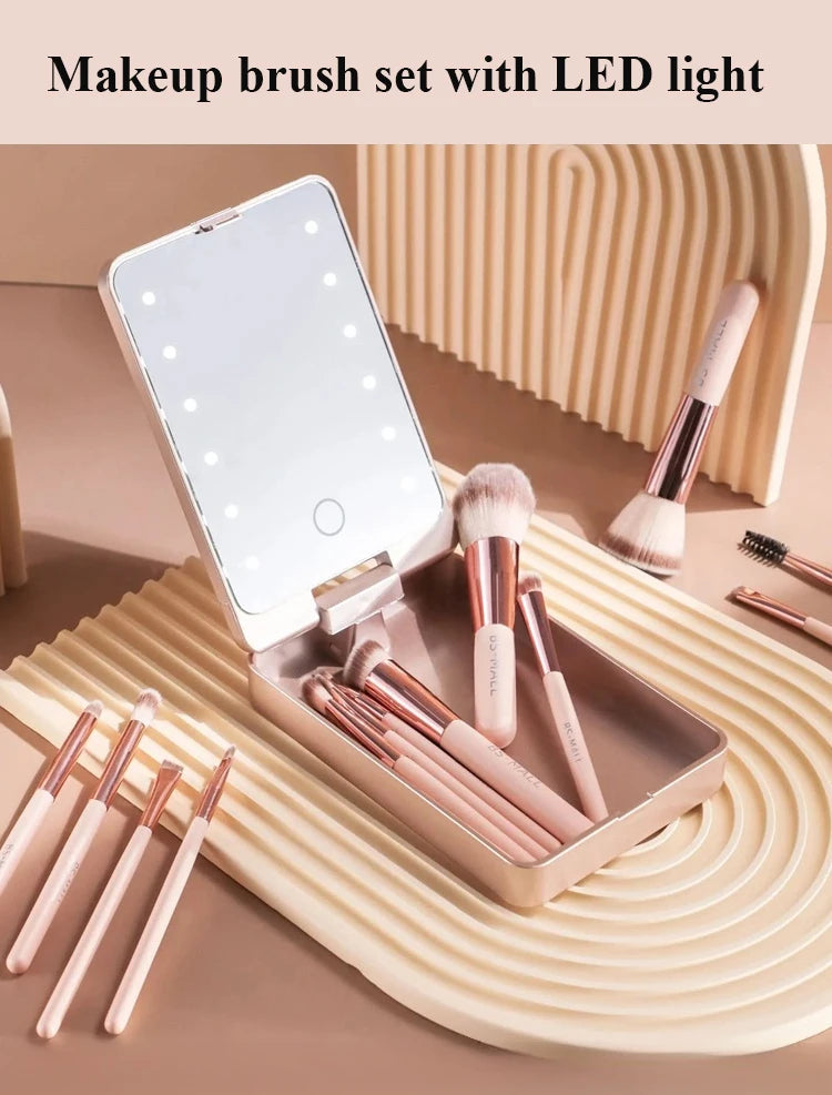Bellanica - Lighted Makeup Mirror Brush Organizer
