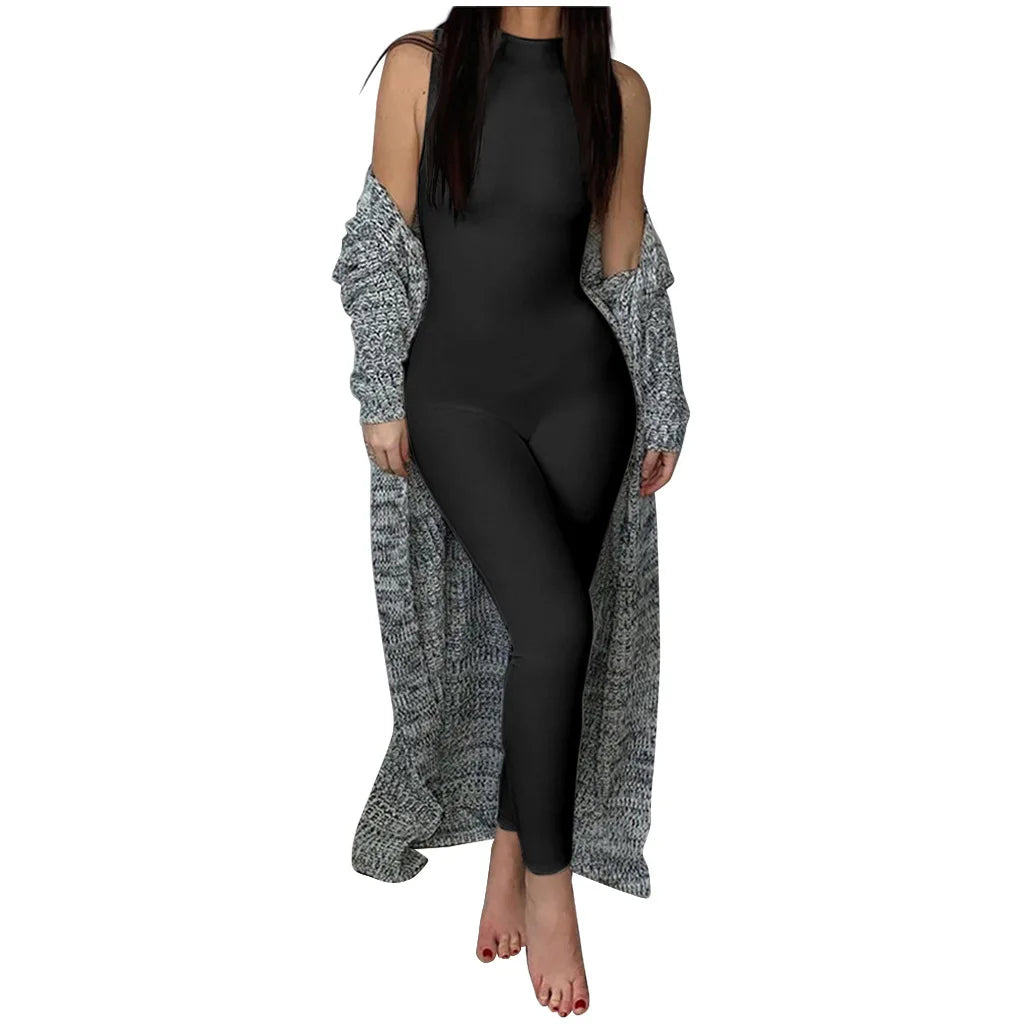 Bellanica - Slim Sleeveless Sporty Pencil Jumpsuit