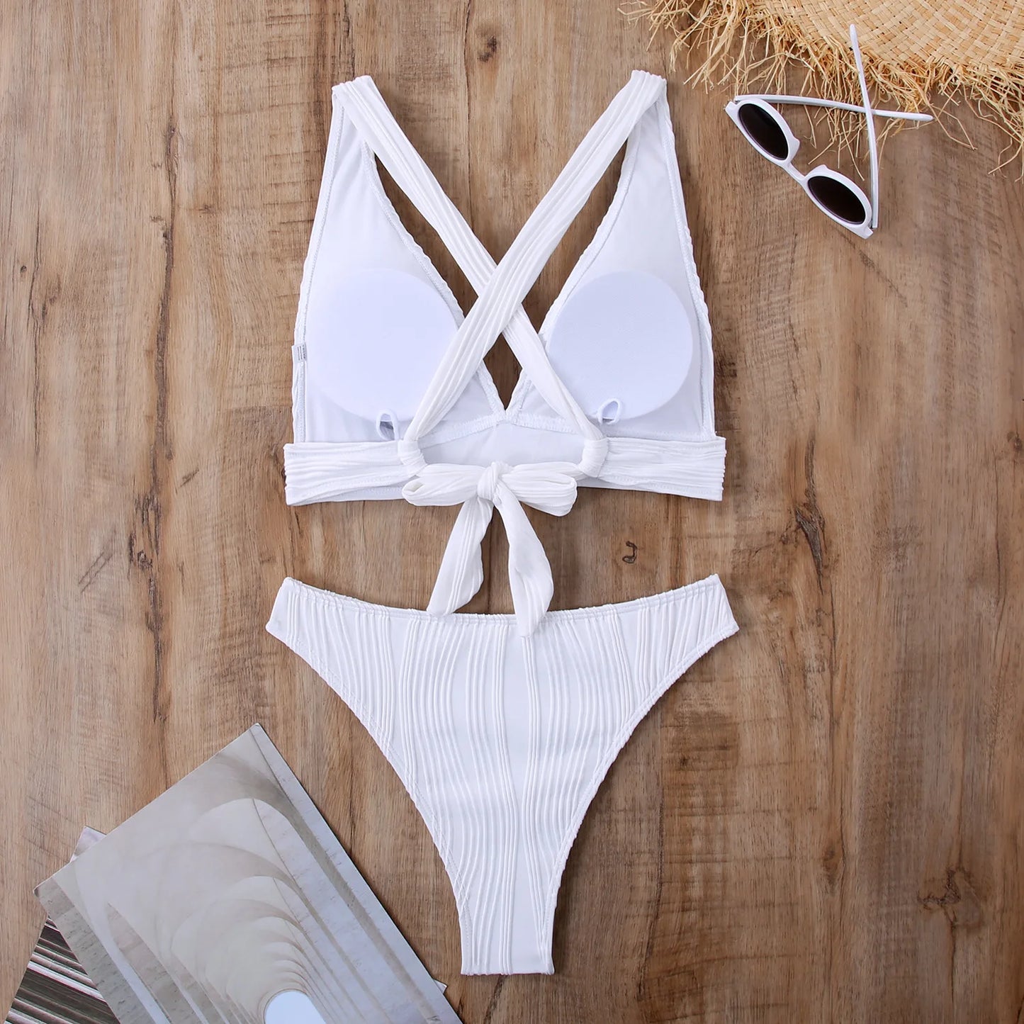Bellanica - Crinkled High-Cut Bikini Set