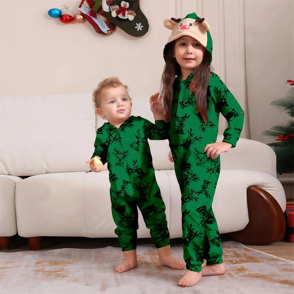 Bellanica - Christmas Elk Jumpsuit Pajamas