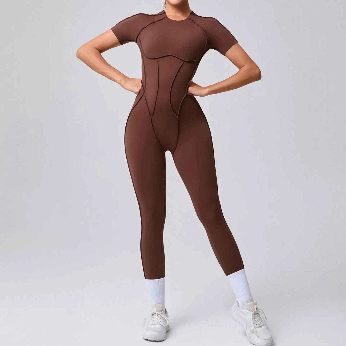 Long-Sleeve Backless Yoga Jumpsuit