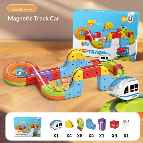 Bellanica - Magische 3D-Rennbahnautos, magnetische Bausteine für Kinder