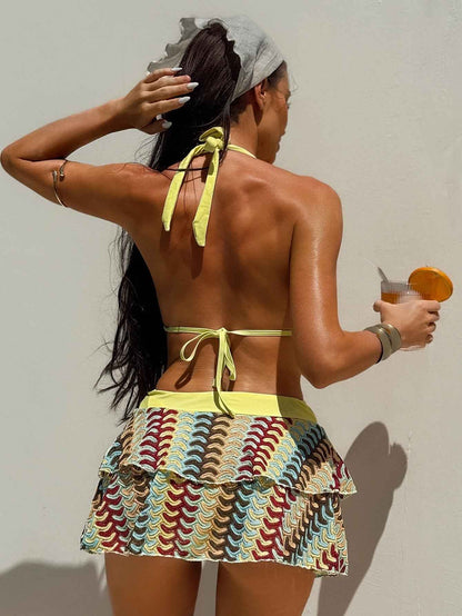 Seaside Vacation Bikini Three-Piece Set