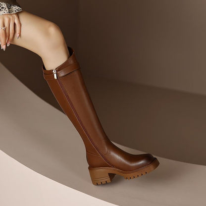 Bellanica - British Leather Chunky Knee Boots